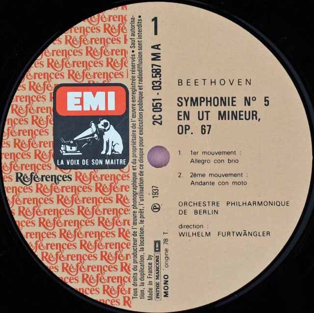 LP レコード フルトヴェングラーのベートーヴェン/交響曲第5番「運命