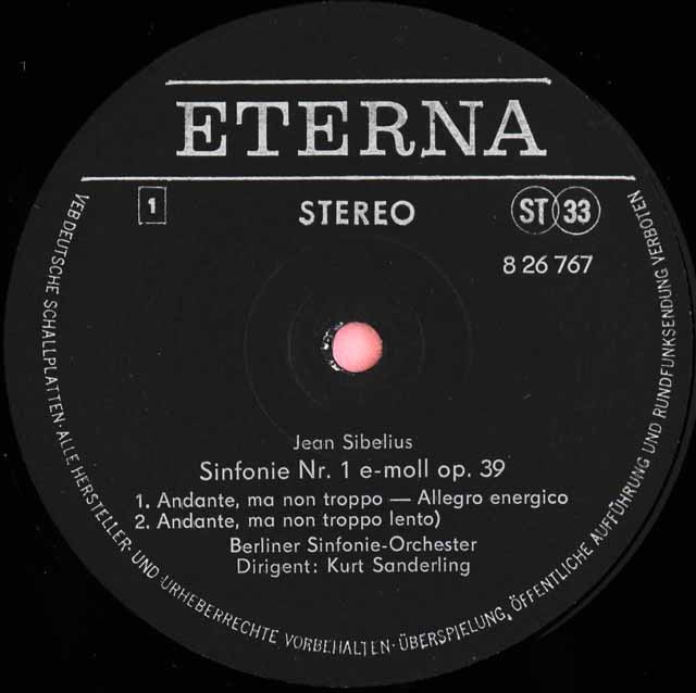 LP レコード ザンデルリンクのシベリウス/交響曲全集 独ETERNA 3203