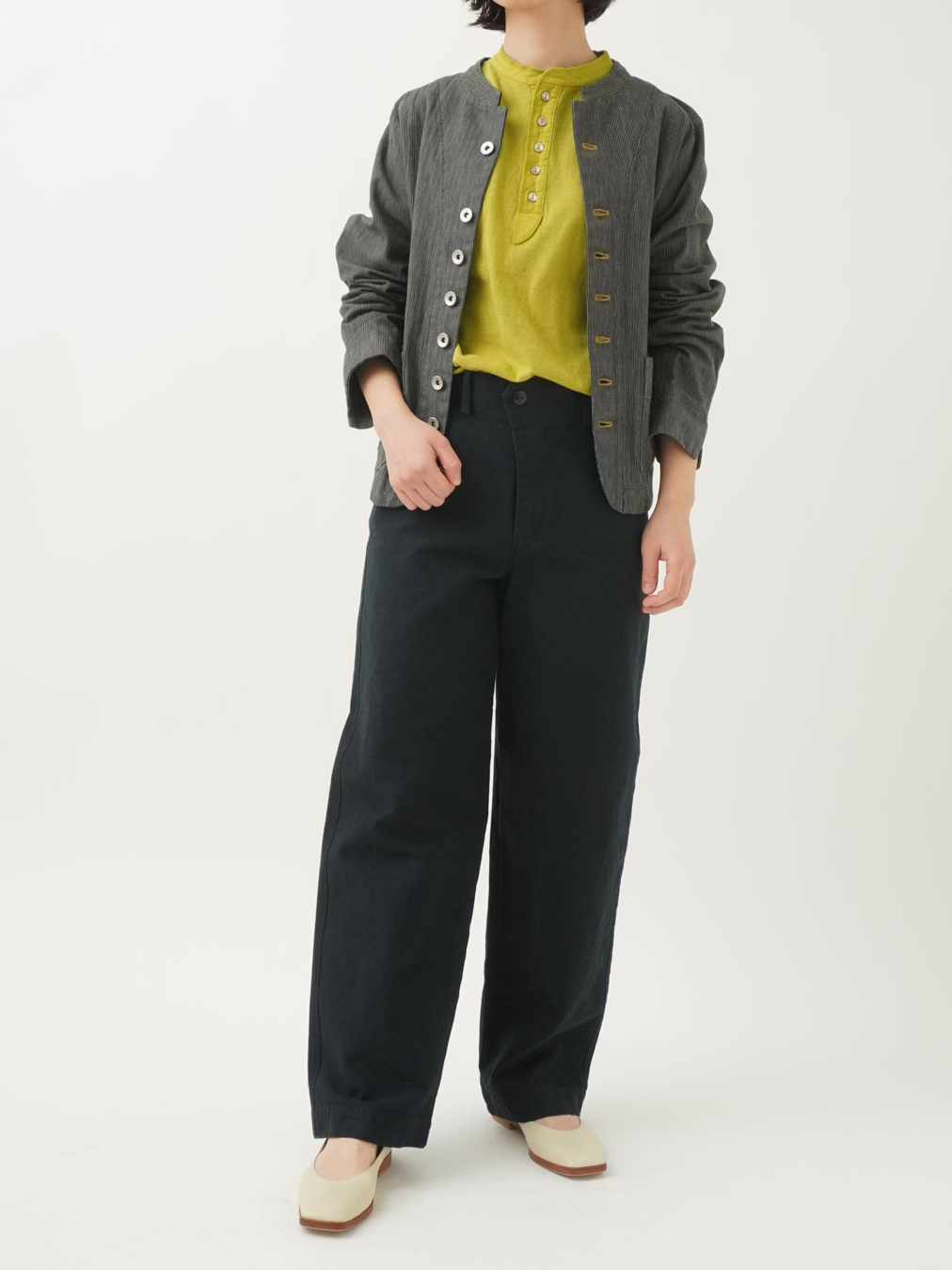 ラフィバックチノストレートパンツ