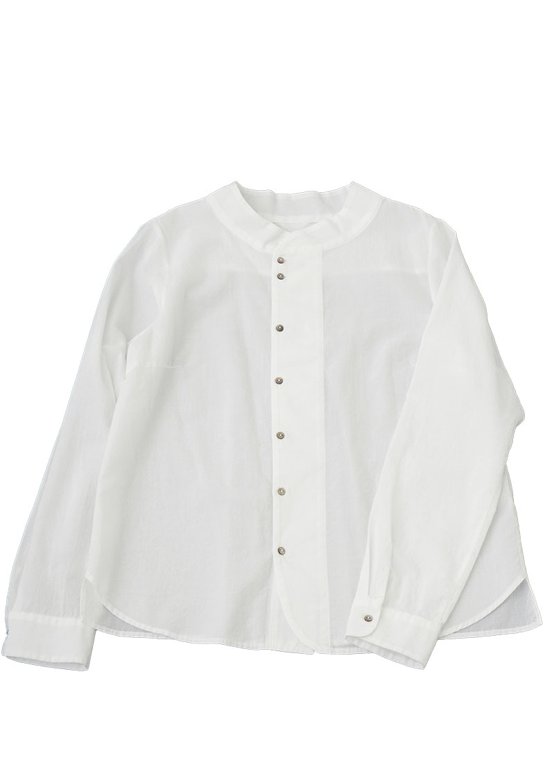60ローンふんわりスタンド襟シャツ