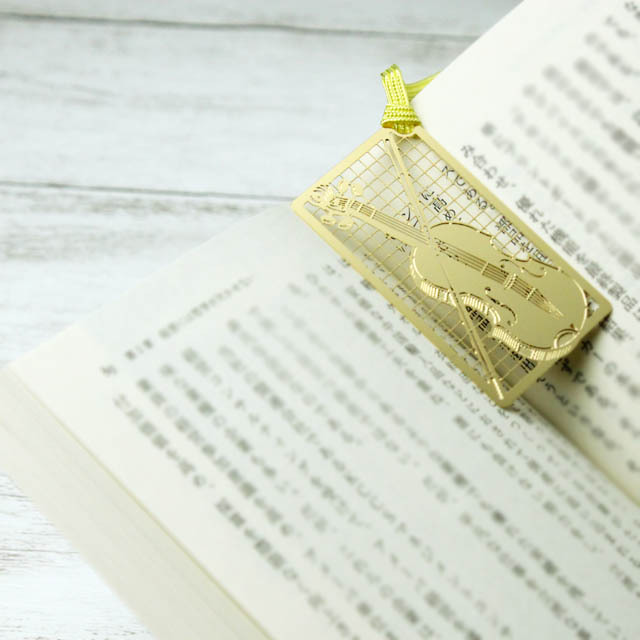 純金メッキ栞 《古風なヴァイオリン》 499520 音楽雑貨・アクセサリー