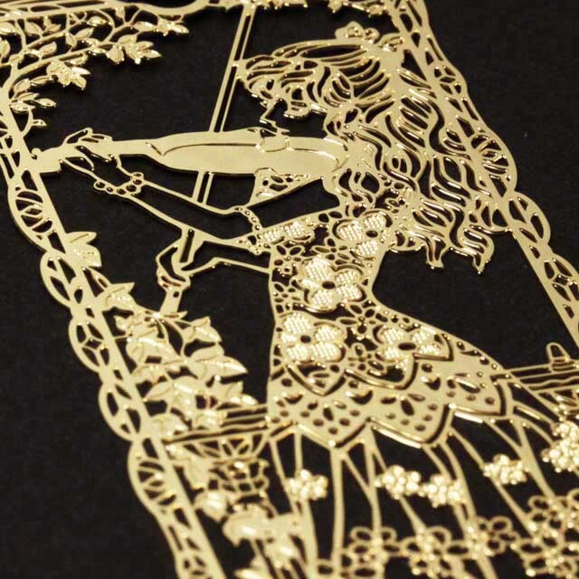 純金メッキ栞 《ヴァイオリンを奏でる少女》 194081 音楽雑貨