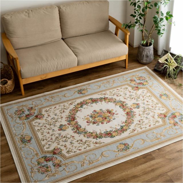豪華な花柄のゴブラン織りラグマット 約 240×330 cm 6畳｜輸入絨毯専門