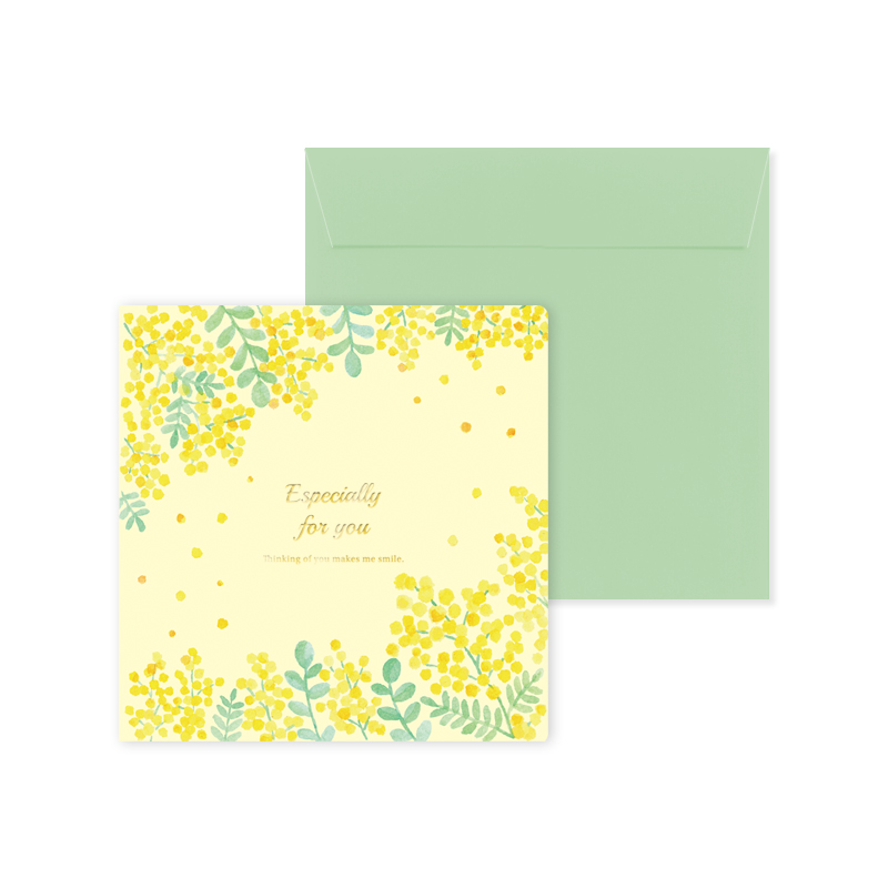 YG-52：二つ折り寄せ書き ミモザ〔OZ〕【ポスト便不可】