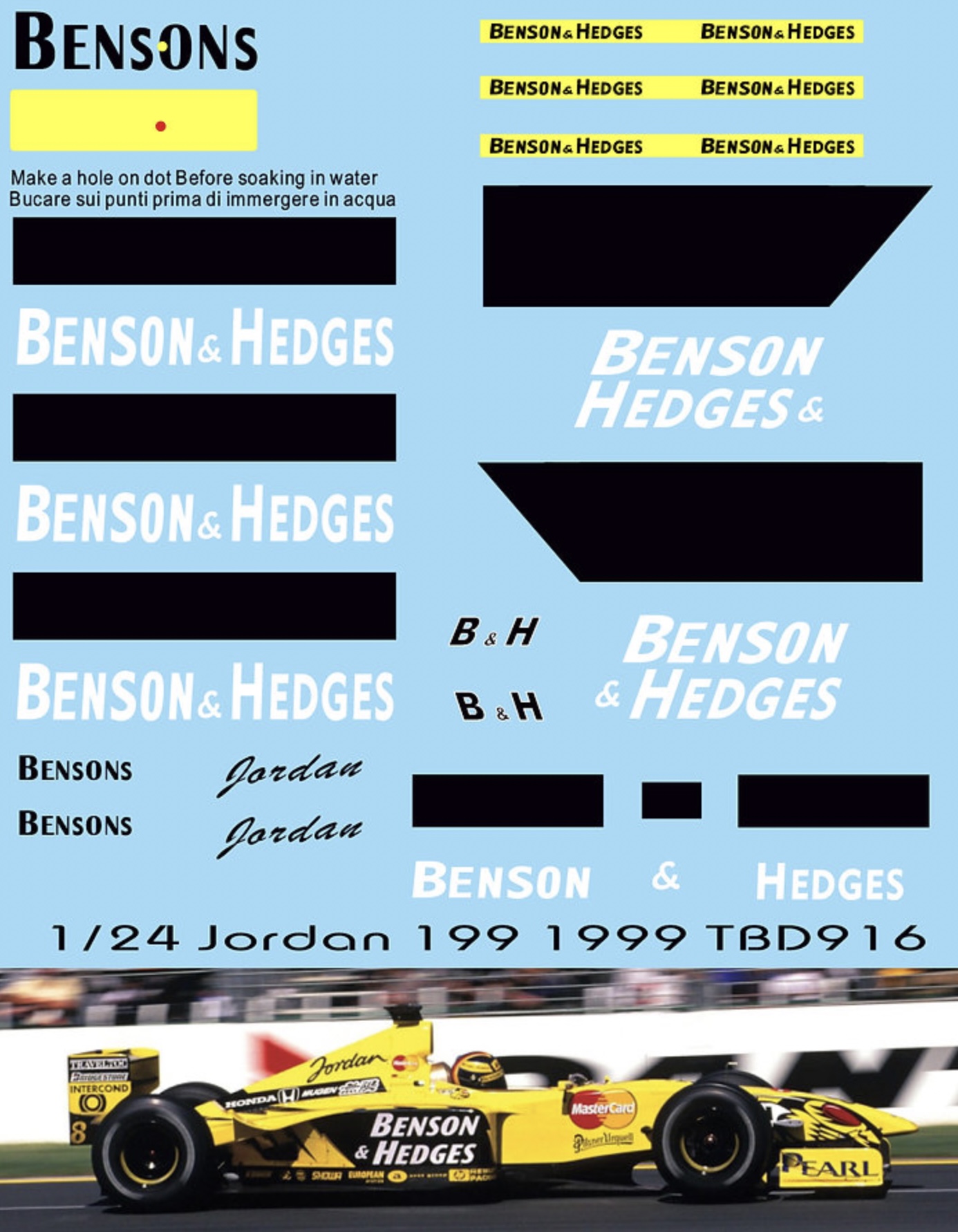 TBデカール 1/24 ジョーダン 199 1999 ベンソン&ヘッジス タバコ