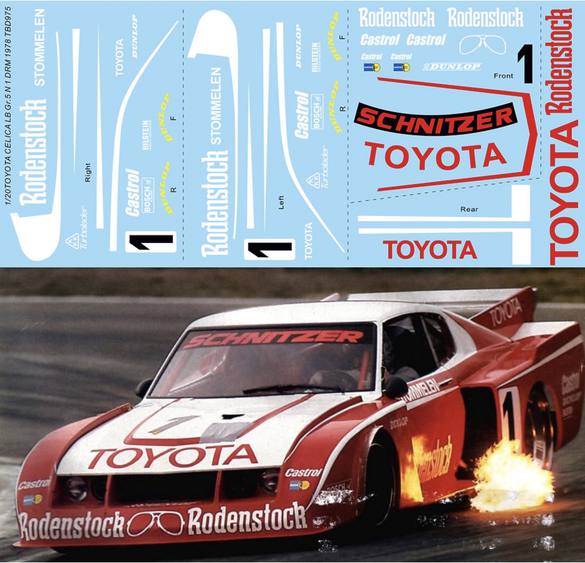 TBデカール 1/20 トヨタ セリカ ターボ LB ローデンストック Gr.5 DRM