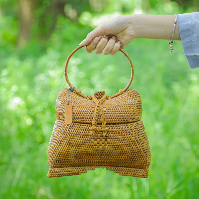 魚かご型バッグ (NAB601) Rosily(ロージリー) バリ島 アタかごバッグ