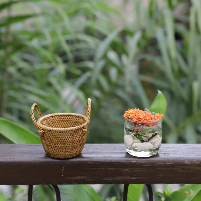 鉢カバーSSサイズ (OVL242) Rosily(ロージリー) バリ島 アタかご雑貨