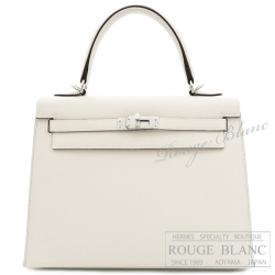 エルメス ケリー25 外縫い クレ エプソン シルバー金具 【新品