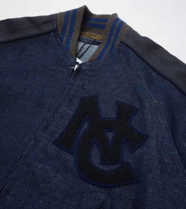 80500030005 Nigel Cabourn STADIUM JACKET - HEMP DENIM ナイジェル