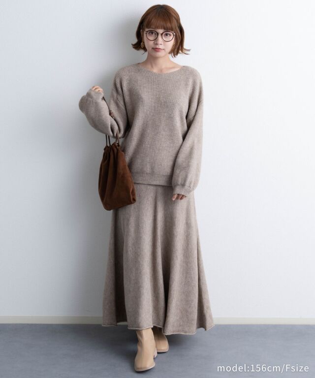 ニット×スカート セットアップ マタニティ 授乳服 産後も使える