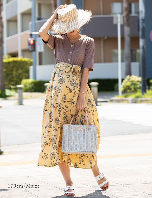 デシンドッキングロングワンピース マタニティ 授乳服 産後も使える