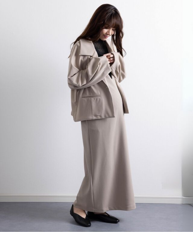 シャーリングブラウス＋Vネックワンピースセット マタニティ 授乳服