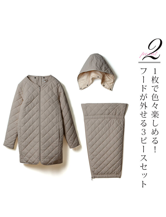 抱っこ・おんぶOK！超軽量 撥水キルティングママコート 産前産後兼用