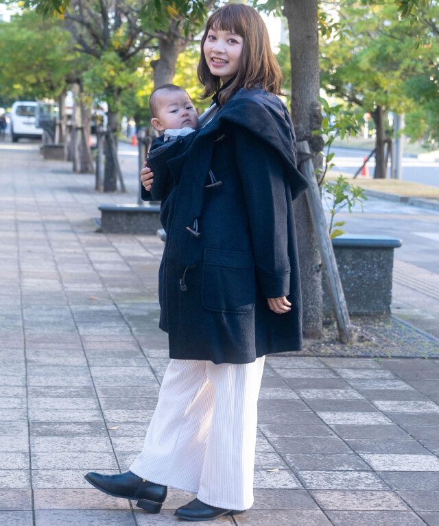 ボリュームフード ダッフル ママコート マルチ防寒カバーつき