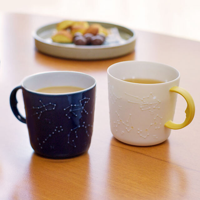宇宙グッズ】 セラミック星座マグカップ（イエロー・ブルー）