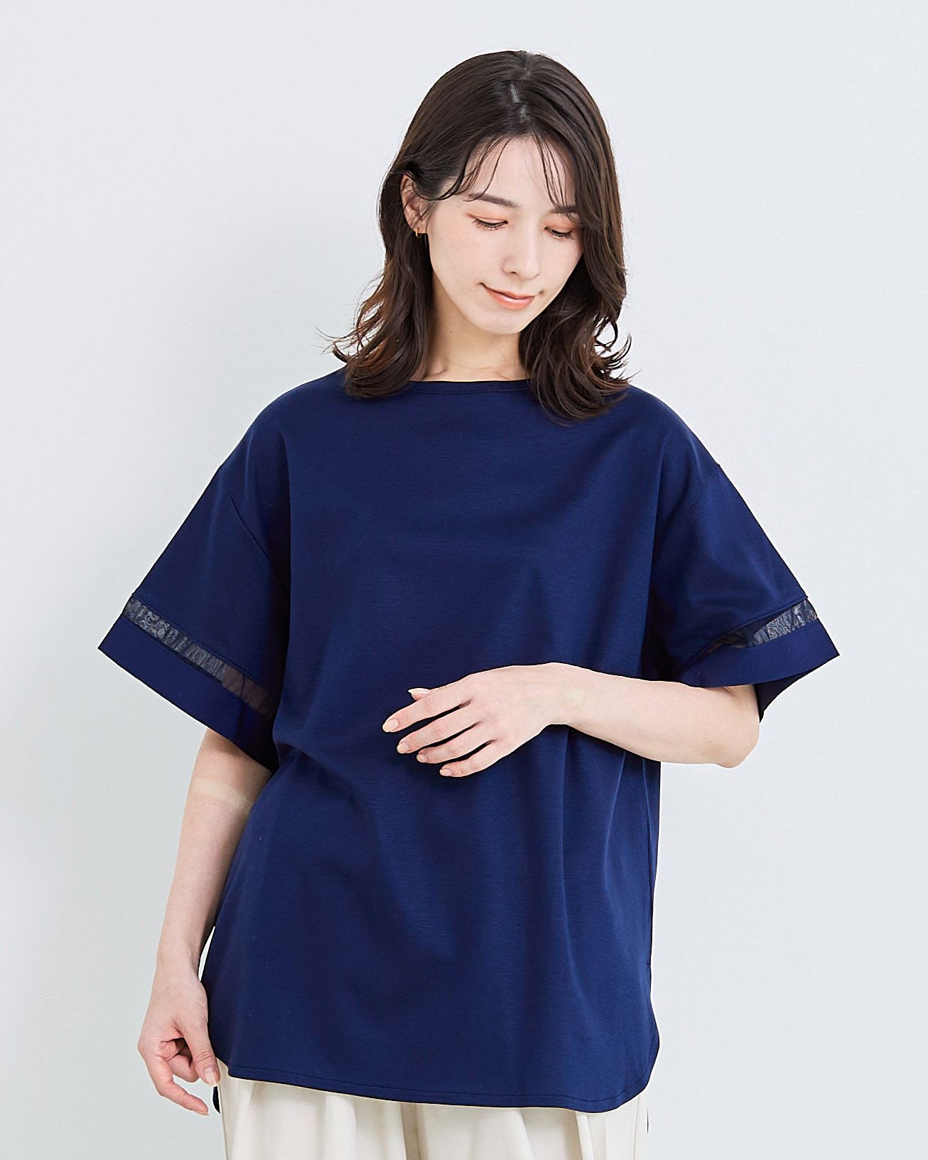 シルケットポンチシアースリーブプルオーバー