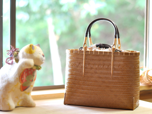 網代バッグ2L 模様入り/竹バッグ/女性/竹かご/国産/日本製 通販【竹