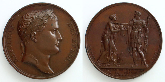 第一帝政フランス 1808 メダル ナポレオン1世＆エトルリア女神
