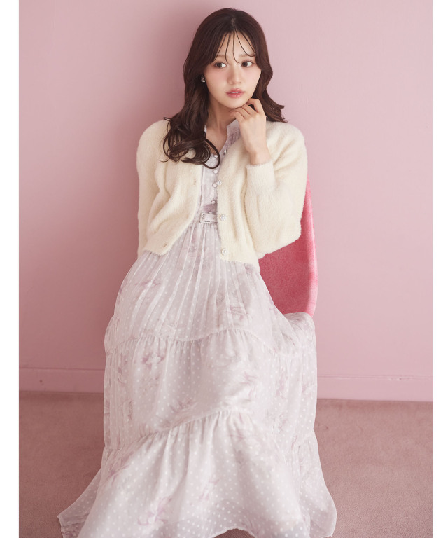 多種ビジュー釦シャギーニットカーディガン≪Shaggy and Fur Collection≫