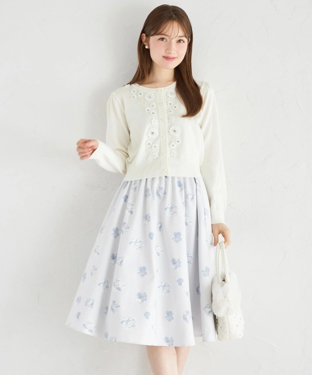 フードフラワーレース付きマウンテンパーカー