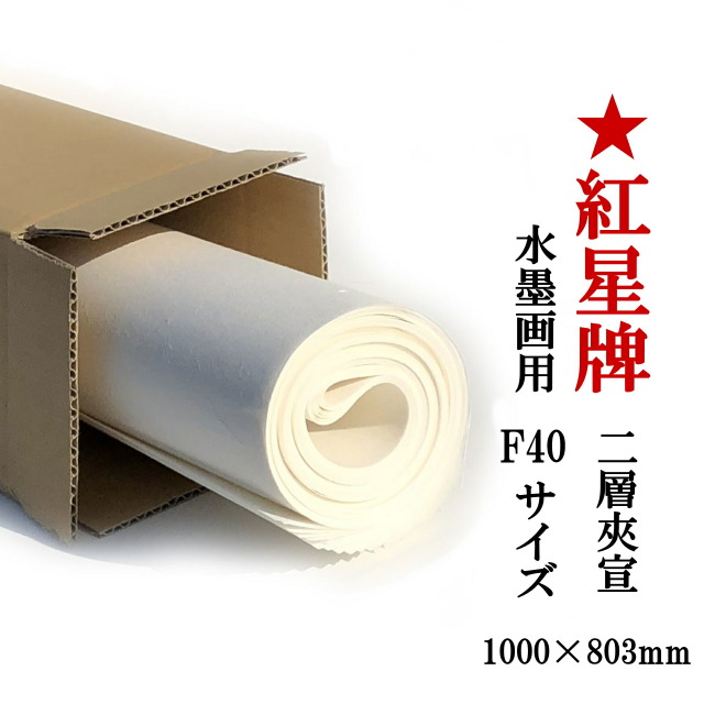 紅星牌 F40サイズ 二層夾宣 10枚 画仙紙 水墨画 用 日本画 本画仙 1000