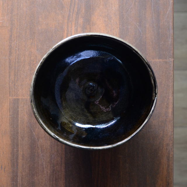 黒茶碗（共箱付） 作家「鯉江良二」