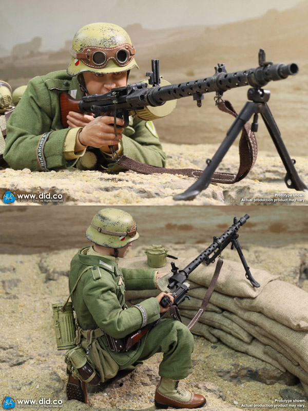 DID】D80158 WW2 German Africa Corps WH MG34 Gunner - Bialas ドイツ