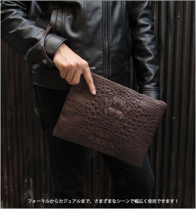 クロコダイル クラッチバッグ セカンドバッグ ハンドバッグ マルチ