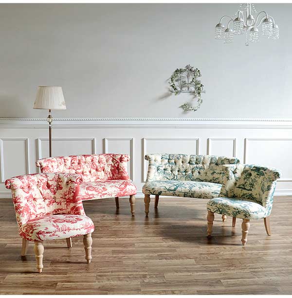 輸入家具 ボヌールチェア ラムズゲイトソファ 一人掛け レッド(赤