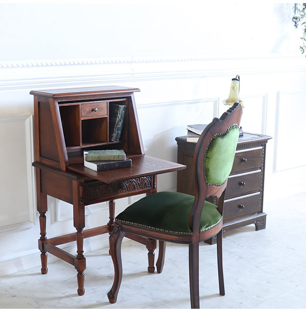 ライティングビューロー 幅55cm｜アンティーク調英国家具｜おしゃれ