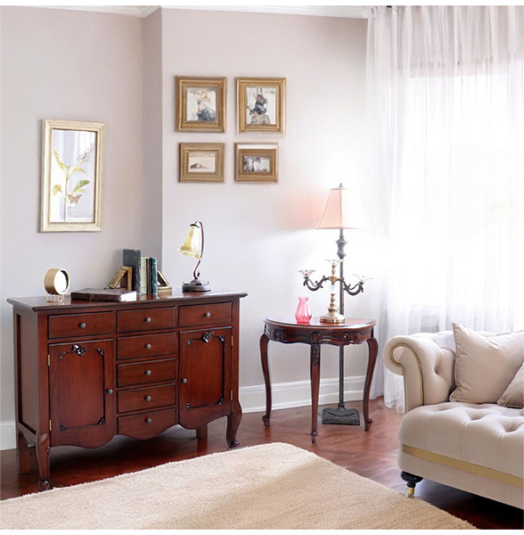 アンティーク風 クラシック サイドボード 120cm 収納 猫脚 木製