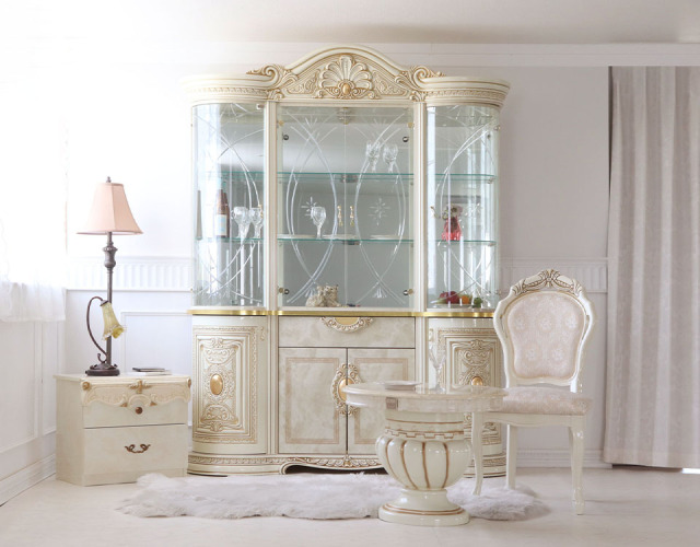 高級イタリア家具 レオナルド(REONARD) 伸長式ダイニング5点セット 4人