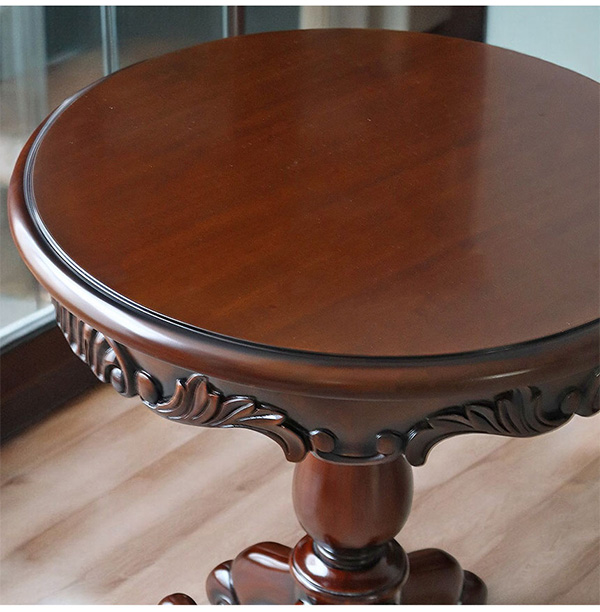 マホガニー材使用 マリナカッシーリ ラウンドサイドテーブル（コーヒー