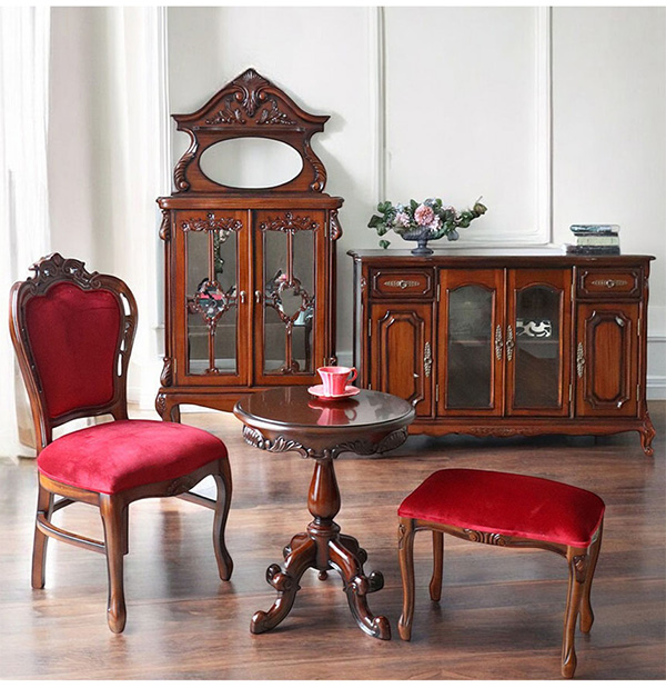 マホガニー材使用 マリナカッシーリ ラウンドサイドテーブル（コーヒー