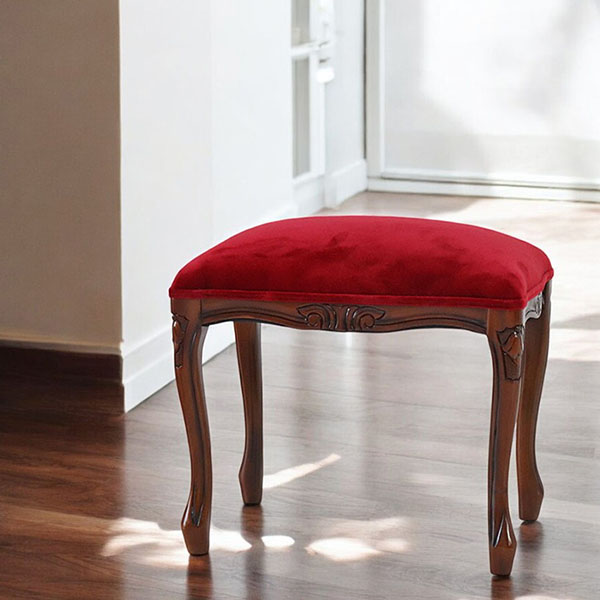 マリナカッシーリ 猫脚スツール (ベロアレッド）｜Y-KAGU(輸入家具屋