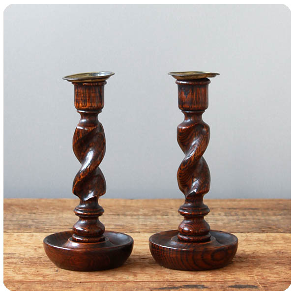 イギリス アンティーク キャンドルスタンド ろうそく立て 2本