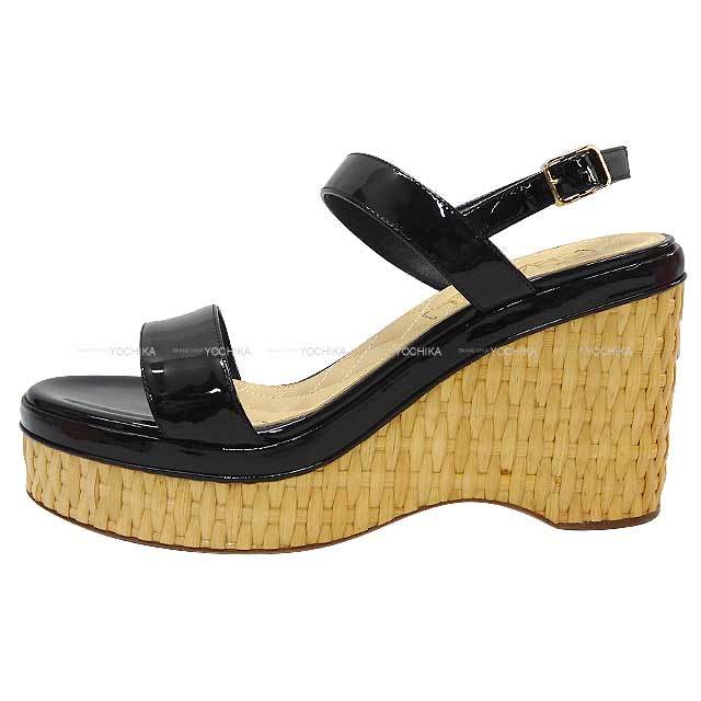 CHANEL シャネル サンダル ヒール ココマーク ウエッジソール アンクル