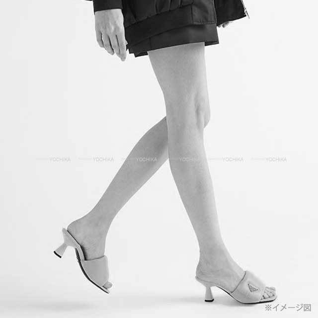 PRADA プラダ サンダル ロゴ ソフトパデット #37.5 白 (ホワイト
