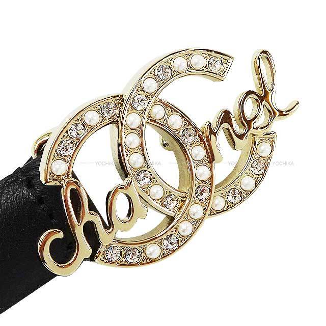 CHANEL シャネル ベルト ココマーク ロゴ ラインストーン パール 75/30