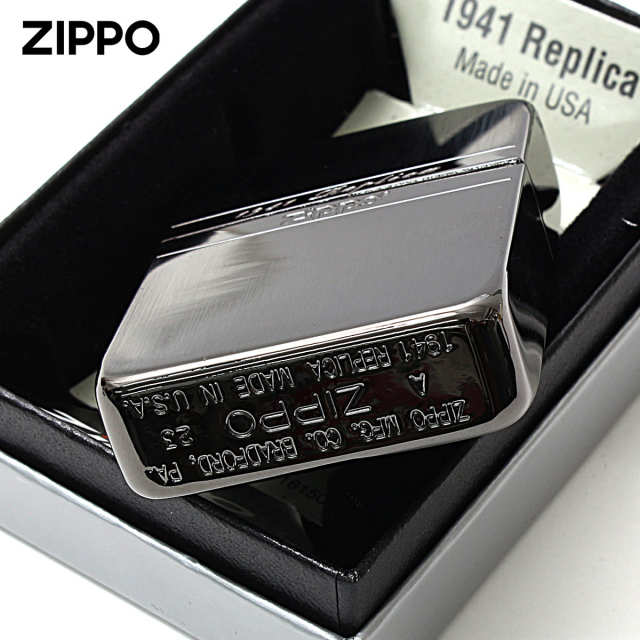 Zippo ジッポー 1941レプリカ ミラーライン ブラックニッケル サテーナ