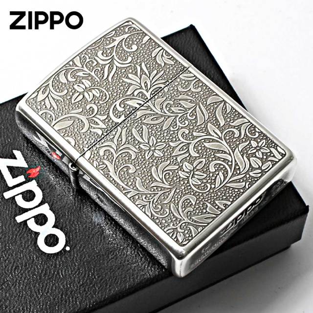 Zippo ジッポー アラベスク柄 両面 唐草 銀イブシ NK-KA メール便可