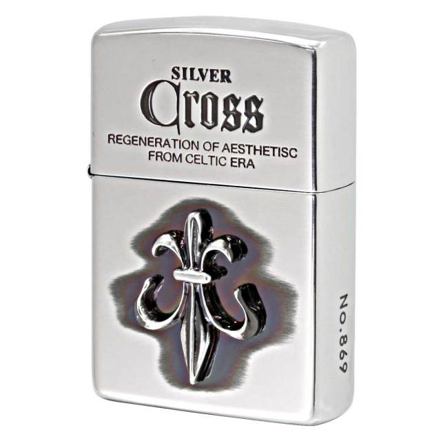 Zippo ジッポー クロス 十字架 メタル 純銀メタル いぶし仕上げ Cross