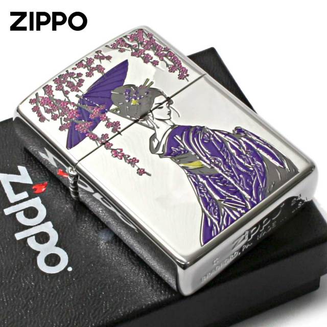 Zippo ジッポー 芸者 GEISHA 和柄 藤色 1201S898｜Zippo専門店