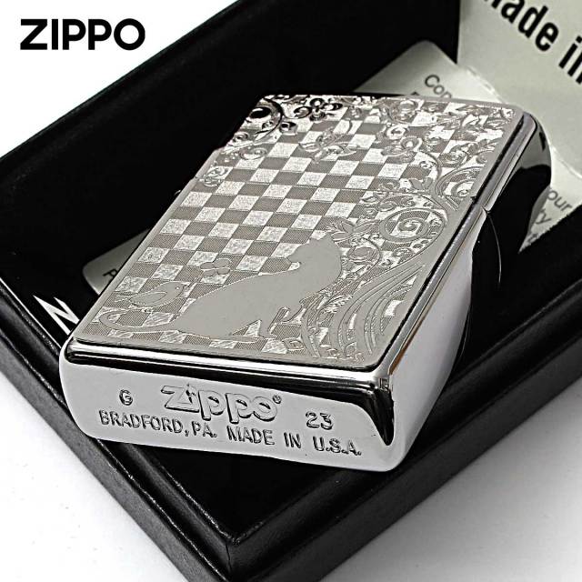 Zippo ジッポー ネコ 猫 Cat 小鳥 ＃200 メタルプレート ニッケル
