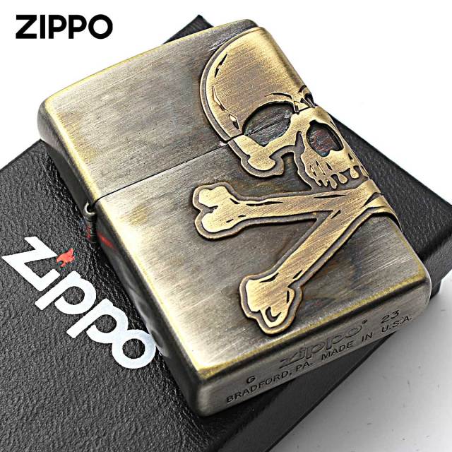 Zippo ジッポー スカル ドクロ 骸骨 アンティークスカル ニッケル古美