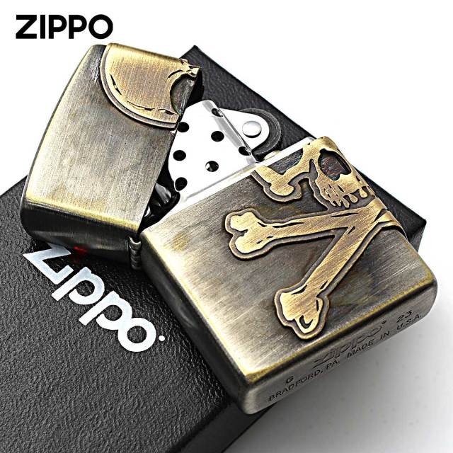 Zippo ジッポー スカル ドクロ 骸骨 アンティークスカル ニッケル古美