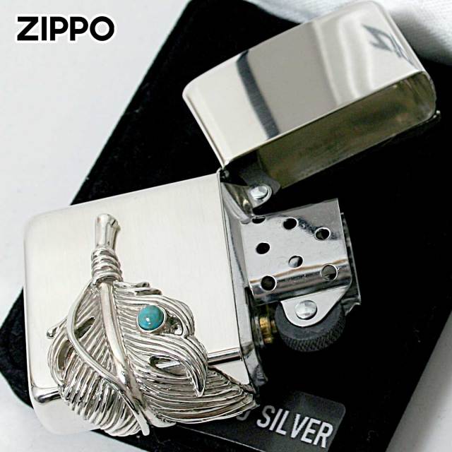 Zippo ジッポー 純銀 スターリングシルバー ビックフェザーメタル Big