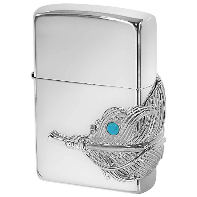 Zippo ジッポー 純銀 スターリングシルバー ビックフェザーメタル Big
