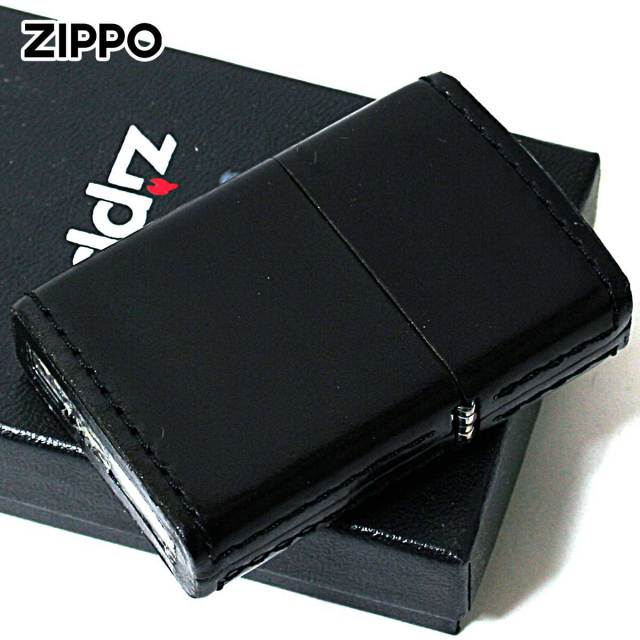 Zippo ジッポー 革巻き 本革 コードバン 馬 ホース 黒 ブラック｜Zippo